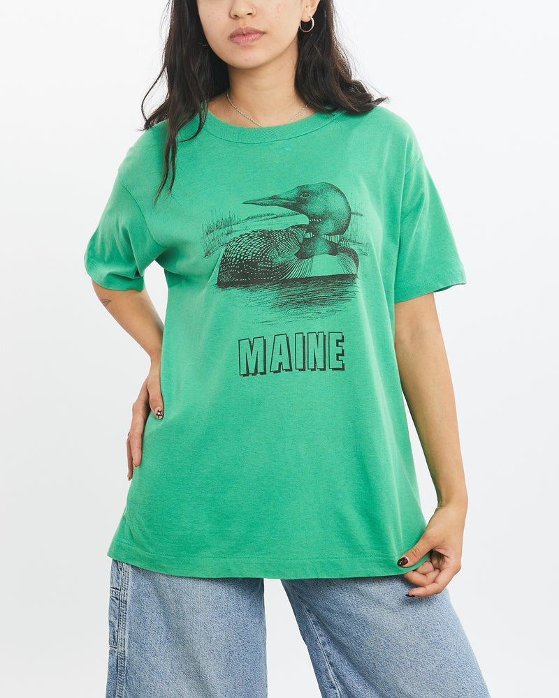 Vintage 80s 'Maine' Loon Bird Wildlife Tee <br>XS , The Real Deal , newtown, sydney, australia, thrift store, opshop, preloved, secondhand, sustainable, retro, antique, 70s, 80s, 90s, 2000s, 00s, fashion, clothing, streetwear, trendy, garment, style, boutique, store, shop, archive, sale, cheap, best, top