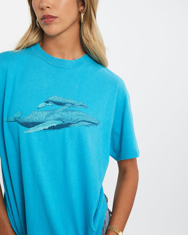 1985 Humpback Whale Wildlife Tee <br>XS , The Real Deal , newtown, sydney, australia, thrift store, opshop, preloved, secondhand, sustainable, retro, antique, 70s, 80s, 90s, 2000s, 00s, fashion, clothing, streetwear, trendy, garment, style, boutique, store, shop, archive, sale, cheap, best, top