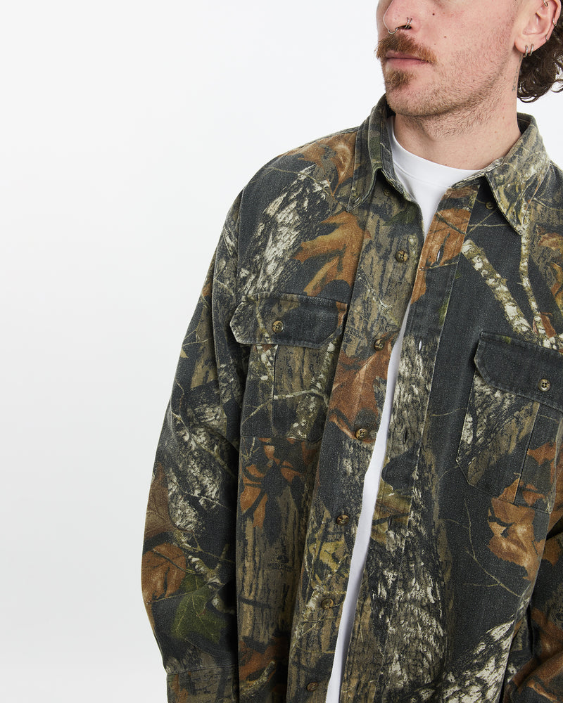 Vintage 90s Realtree Camo Button Up Shirt <br>L