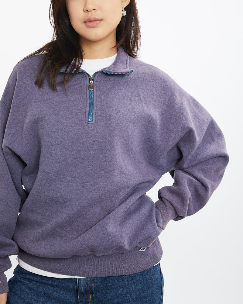 Vintage 90s Russell Athletic Quarter Zip Sweatshirt <br>S