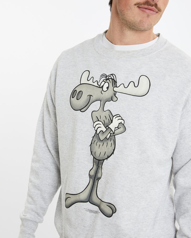 Vintage 1996 The Adventures of Rocky and Bullwinkle Sweatshirt <br>XL , The Real Deal , newtown, sydney, australia, thrift store, opshop, preloved, secondhand, sustainable, retro, antique, 70s, 80s, 90s, 2000s, 00s, fashion, clothing, streetwear, trendy, garment, style, boutique, store, shop, archive, sale, cheap, best, top