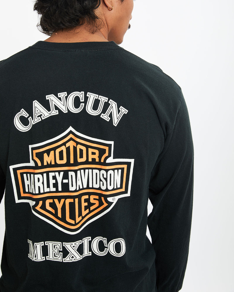 Harley Davidson Long Sleeve Tee <br>M , The Real Deal , newtown, sydney, australia, thrift store, opshop, preloved, secondhand, sustainable, retro, antique, 70s, 80s, 90s, 2000s, 00s, fashion, clothing, streetwear, trendy, garment, style, boutique, store, shop, archive, sale, cheap, best, top