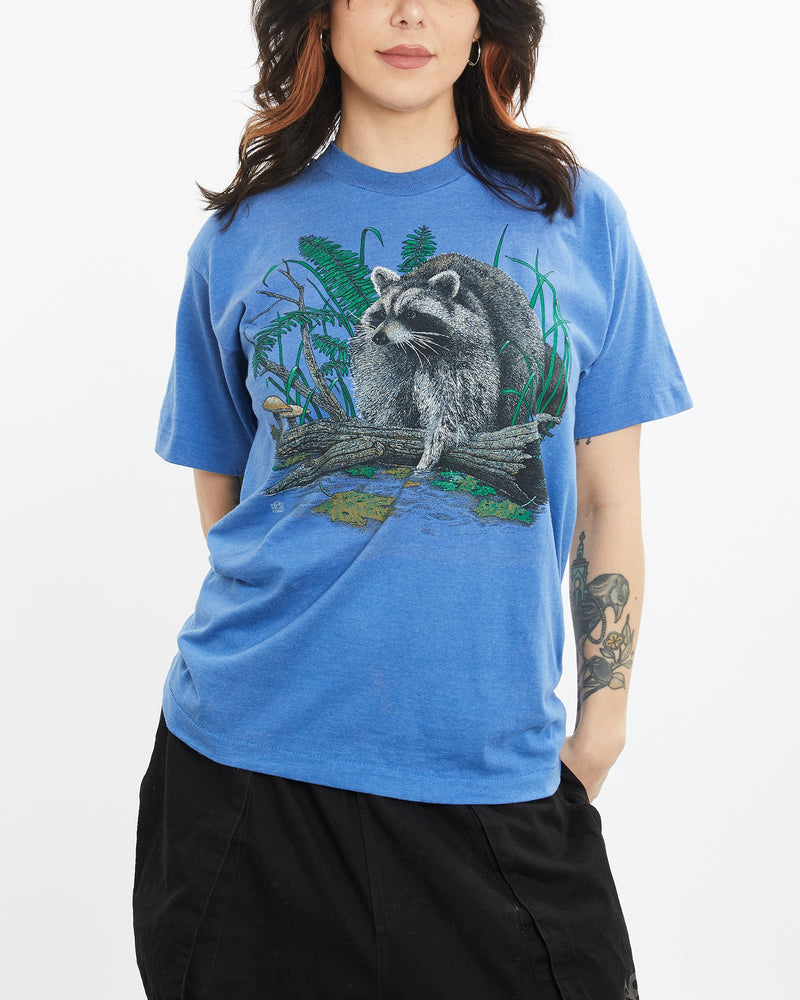 Vintage 1990 Racoon Wildlife Tee <br>M