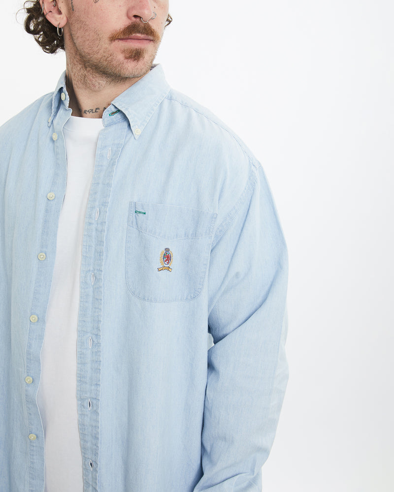 Vintage 90s Tommy Hilfiger Chambray Button Up Shirt <br>M