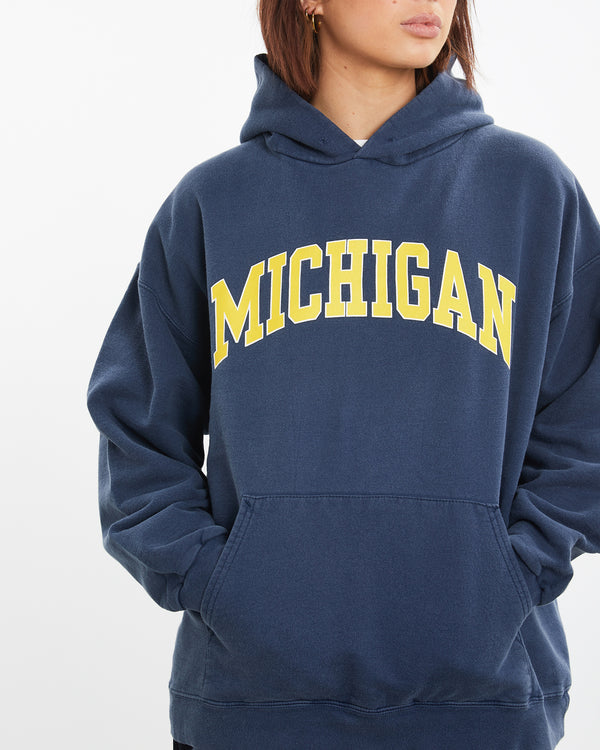 Vintage 90s University of Michigan Hooded Sweatshirt <br>M