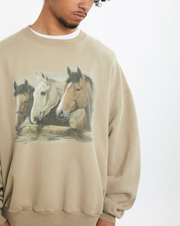 Vintage Wildlife Horse Sweatshirt <br>M