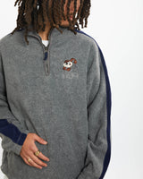 Vintage Looney Tunes Taz Devil Quarter Zip Fleece Sweatshirt <br>L