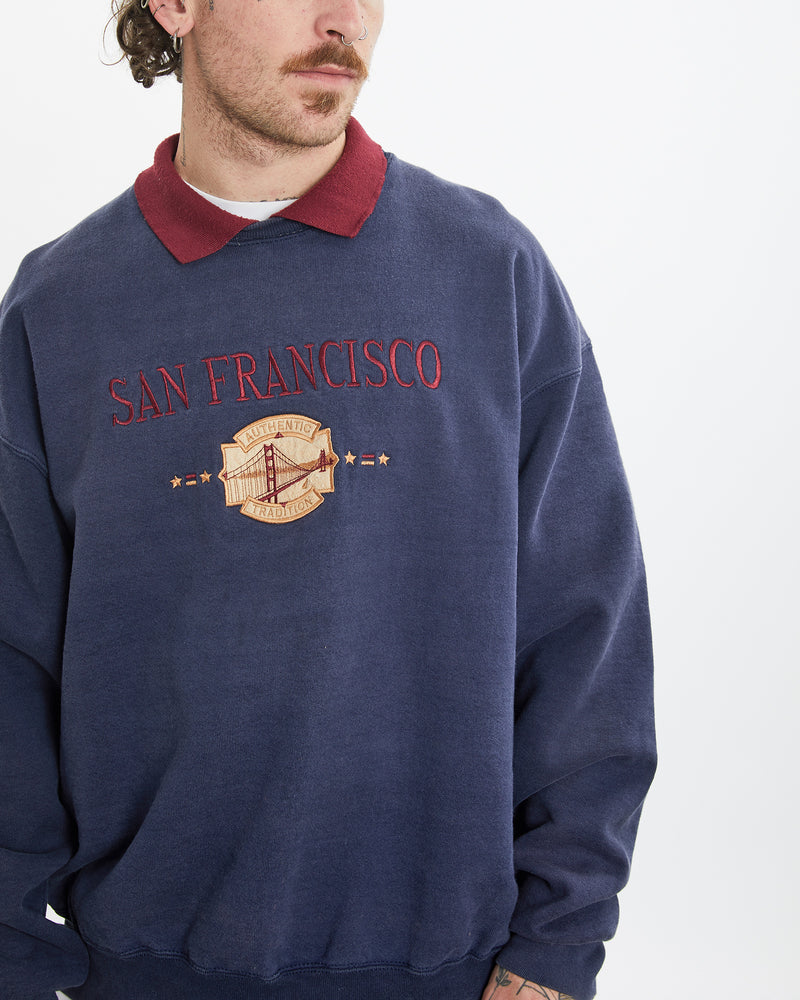 Vintage 90s San Francisco Sweatshirt <br>L , The Real Deal , newtown, sydney, australia, thrift store, opshop, preloved, secondhand, sustainable, retro, antique, 70s, 80s, 90s, 2000s, 00s, fashion, clothing, streetwear, trendy, garment, style, boutique, store, shop, archive, sale, cheap, best, top