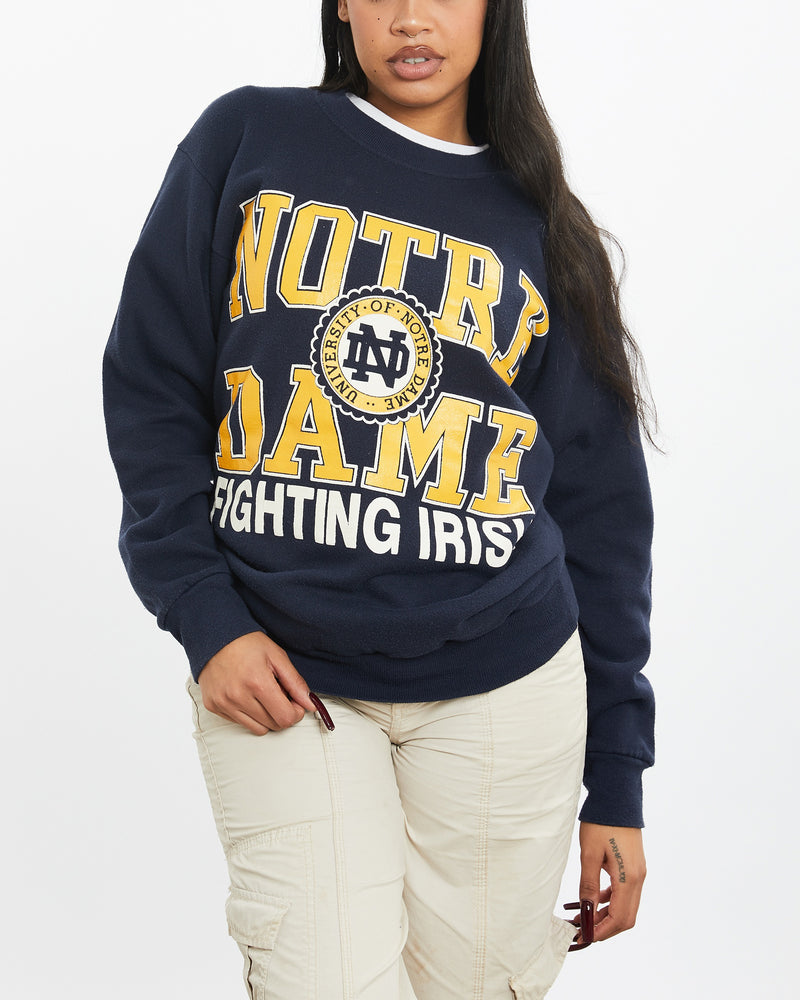 Vintage 90s NCAA Notre Dame Fighting Irish Sweatshirt <br>S , The Real Deal , newtown, sydney, australia, thrift store, opshop, preloved, secondhand, sustainable, retro, antique, 70s, 80s, 90s, 2000s, 00s, fashion, clothing, streetwear, trendy, garment, style, boutique, store, shop, archive, sale, cheap, best, top