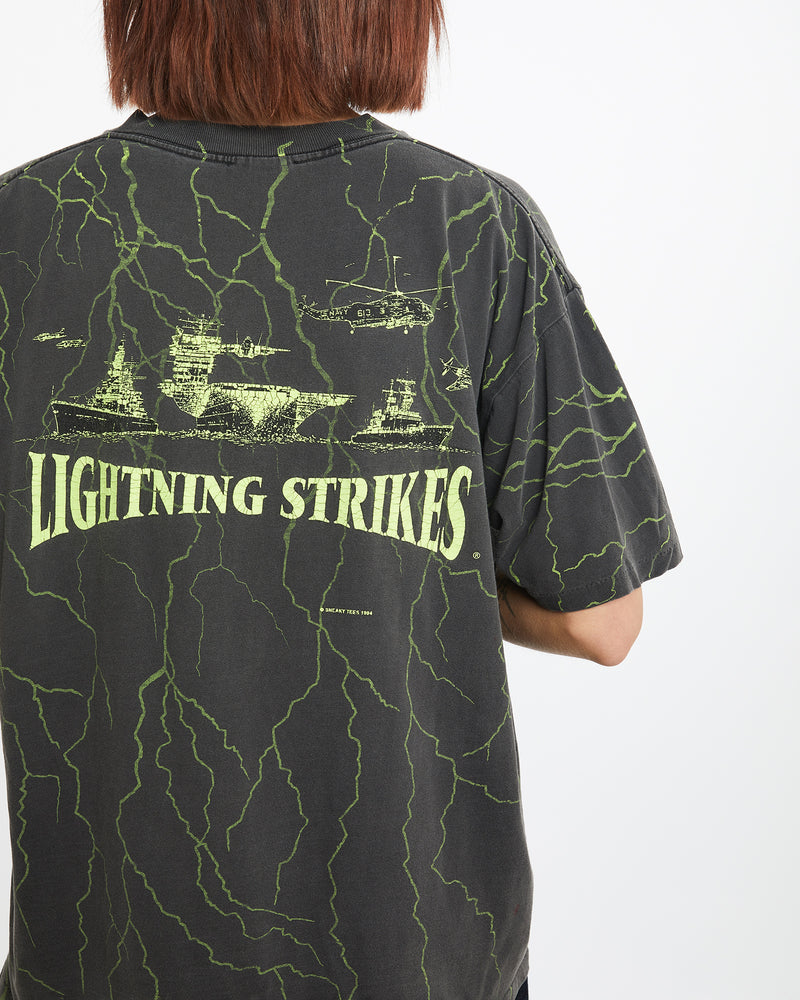 Vintage 1994 United States Navy 'Lightning Strikes' Tee  <br>M