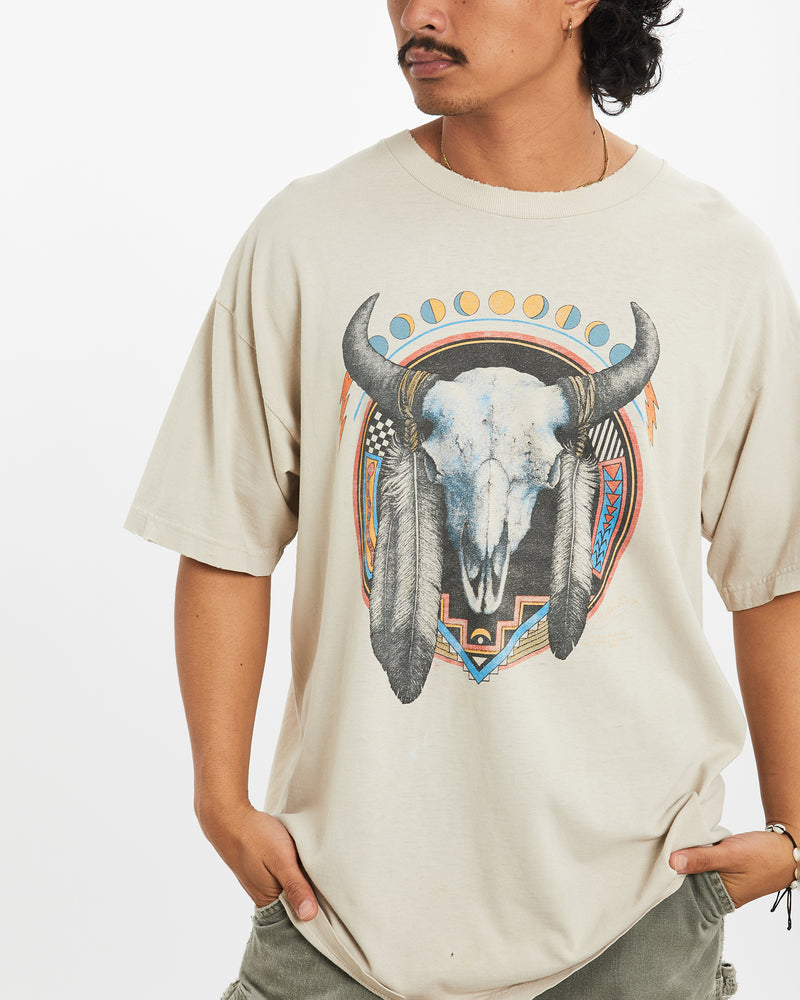 Vintage 90s Bobby D's Bull Skull Tee <br>XL