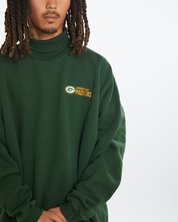 Vintage 90s NFL Green Bay Packers Turtleneck Sweatshirt <br>L , The Real Deal , newtown, sydney, australia, thrift store, opshop, preloved, secondhand, sustainable, retro, antique, 70s, 80s, 90s, 2000s, 00s, fashion, clothing, streetwear, trendy, garment, style, boutique, store, shop, archive, sale, cheap, best, top