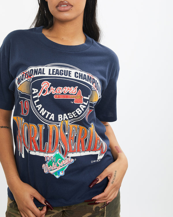 Vintage 1991 MLB Atlanta Braves Tee <br>S , The Real Deal , newtown, sydney, australia, thrift store, opshop, preloved, secondhand, sustainable, retro, antique, 70s, 80s, 90s, 2000s, 00s, fashion, clothing, streetwear, trendy, garment, style, boutique, store, shop, archive, sale, cheap, best, top