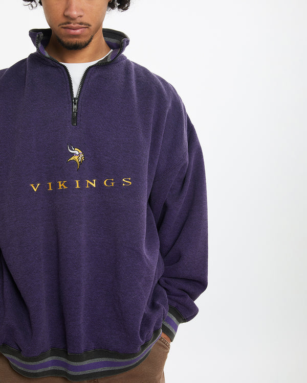 Vintage NFL Minnesota Vikings Quarter Zip Sweatshirt <br>M