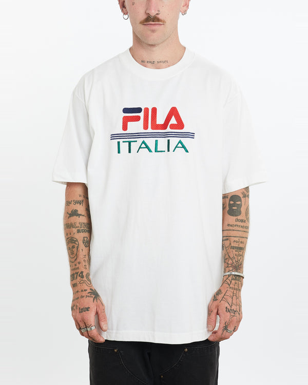 Vintage 90s Fila Italia Tee <br>L , The Real Deal , newtown, sydney, australia, thrift store, opshop, preloved, secondhand, sustainable, retro, antique, 70s, 80s, 90s, 2000s, 00s, fashion, clothing, streetwear, trendy, garment, style, boutique, store, shop, archive, sale, cheap, best, top