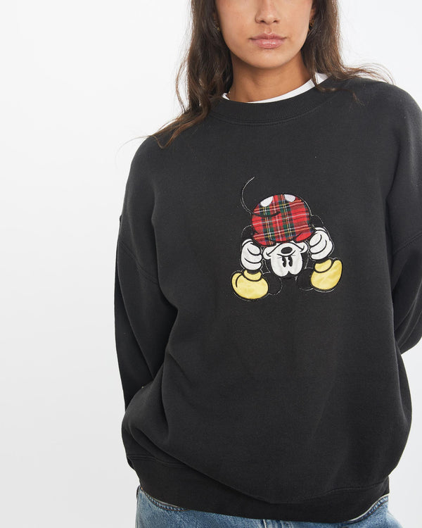 Vintage, 90s, Disney, Mickey, Mouse, Sweatshirt, The Real Deal, size small, colour Black, newtown, sydney, australia, thrift store, opshop, preloved, secondhand, sustainable, retro, antique, 70s, 80s, 90s, 2000s, 00s, fashion, clothing, streetwear, trendy, garment, style, boutique, store, shop, archive, sale, cheap, best, top, Sweats and hoodies