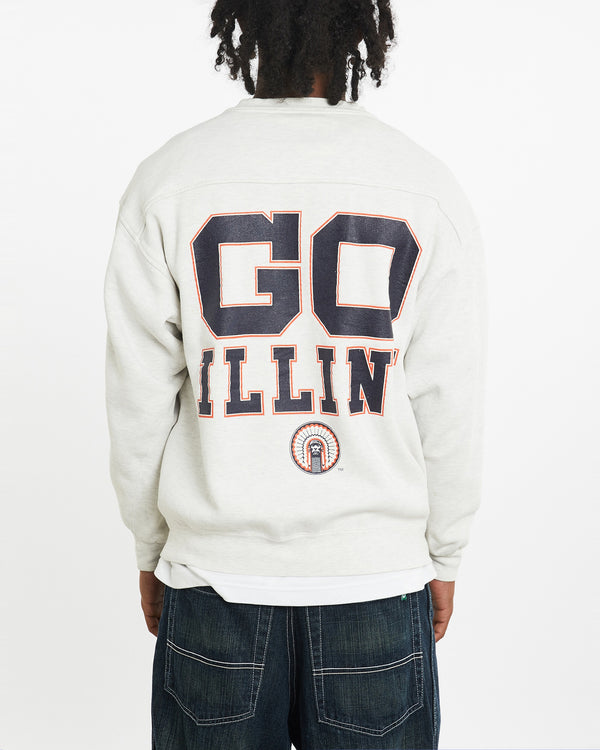 Vintage 90s NCAA University of Illinois Fighting Illini Sweatshirt <br>L , The Real Deal , newtown, sydney, australia, thrift store, opshop, preloved, secondhand, sustainable, retro, antique, 70s, 80s, 90s, 2000s, 00s, fashion, clothing, streetwear, trendy, garment, style, boutique, store, shop, archive, sale, cheap, best, top