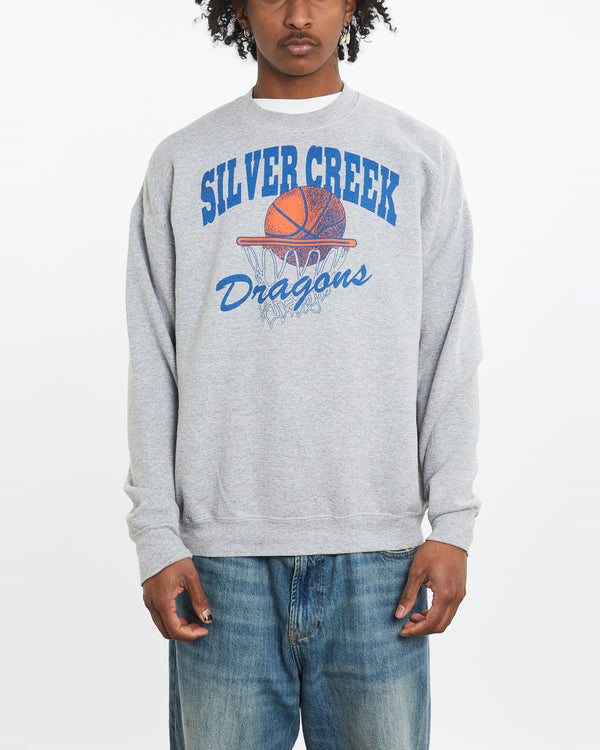 Vintage Silver Creek Dragons Basketball Sweatshirt <br>L , The Real Deal , newtown, sydney, australia, thrift store, opshop, preloved, secondhand, sustainable, retro, antique, 70s, 80s, 90s, 2000s, 00s, fashion, clothing, streetwear, trendy, garment, style, boutique, store, shop, archive, sale, cheap, best, top