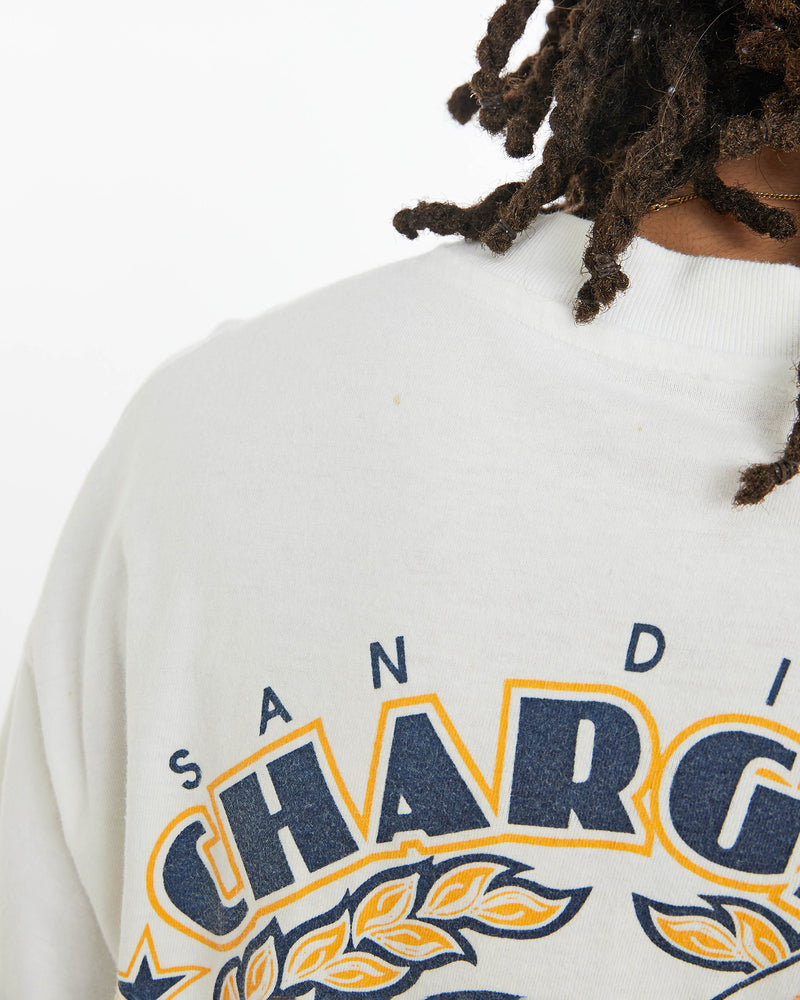 Vintage 1994 NFL San Diego Chargers Tee <br>L , The Real Deal , newtown, sydney, australia, thrift store, opshop, preloved, secondhand, sustainable, retro, antique, 70s, 80s, 90s, 2000s, 00s, fashion, clothing, streetwear, trendy, garment, style, boutique, store, shop, archive, sale, cheap, best, top