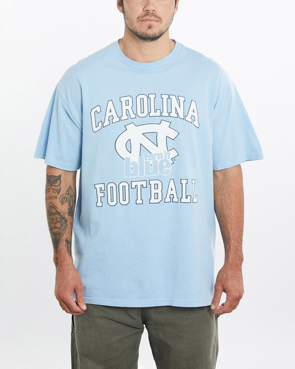 Vintage, University, of, North, Carolina, Football, Tee, The Real Deal, size large, colour Blue, newtown, sydney, australia, thrift store, opshop, preloved, secondhand, sustainable, retro, antique, 70s, 80s, 90s, 2000s, 00s, fashion, clothing, streetwear, trendy, garment, style, boutique, store, shop, archive, sale, cheap, best, top, T-Shirts