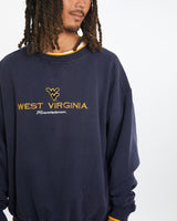 Vintage 90s NCAA West Virginia Mountaineers Sweatshirt <br>L , The Real Deal , newtown, sydney, australia, thrift store, opshop, preloved, secondhand, sustainable, retro, antique, 70s, 80s, 90s, 2000s, 00s, fashion, clothing, streetwear, trendy, garment, style, boutique, store, shop, archive, sale, cheap, best, top