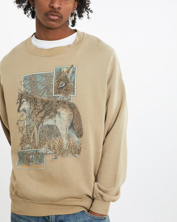 Vintage Wolf Wildlife Sweatshirt <br>L