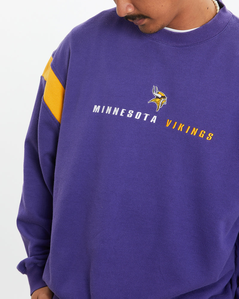 Vintage NFL Minnesota Vikings Sweatshirt <br>L , The Real Deal , newtown, sydney, australia, thrift store, opshop, preloved, secondhand, sustainable, retro, antique, 70s, 80s, 90s, 2000s, 00s, fashion, clothing, streetwear, trendy, garment, style, boutique, store, shop, archive, sale, cheap, best, top