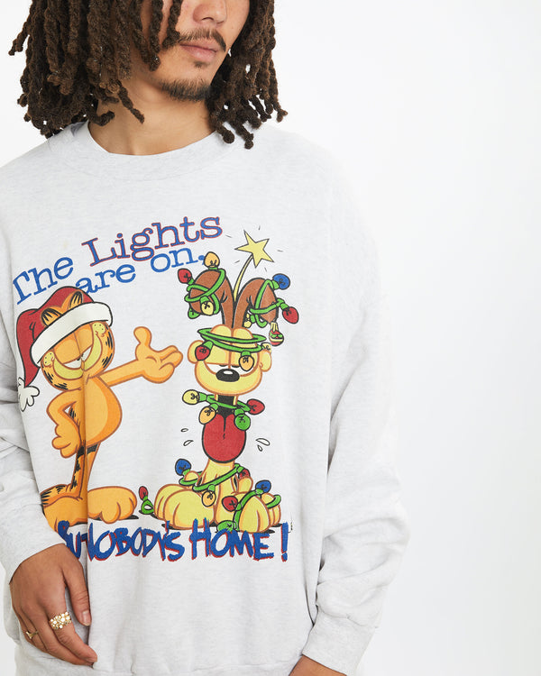 Vintage 90s Garfield Christmas Sweatshirt <br>L