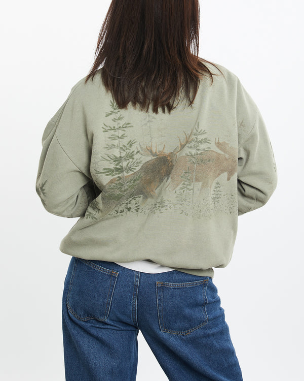 Vintage 90s Wildlife Elk Sweatshirt <br>XS