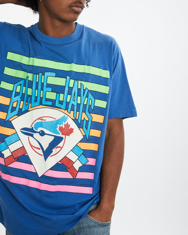 Vintage 1991 MLB Toronto Blue Jays Tee <br>L , The Real Deal , newtown, sydney, australia, thrift store, opshop, preloved, secondhand, sustainable, retro, antique, 70s, 80s, 90s, 2000s, 00s, fashion, clothing, streetwear, trendy, garment, style, boutique, store, shop, archive, sale, cheap, best, top