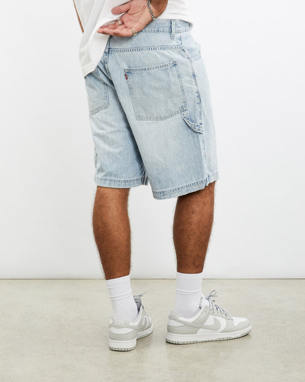 Vintage, Levi's, Denim, Carpenter, Shorts, The Real Deal, size 36", colour Blue, newtown, sydney, australia, thrift store, opshop, preloved, secondhand, sustainable, retro, antique, 70s, 80s, 90s, 2000s, 00s, fashion, clothing, streetwear, trendy, garment, style, boutique, store, shop, archive, sale, cheap, best, top, Shorts