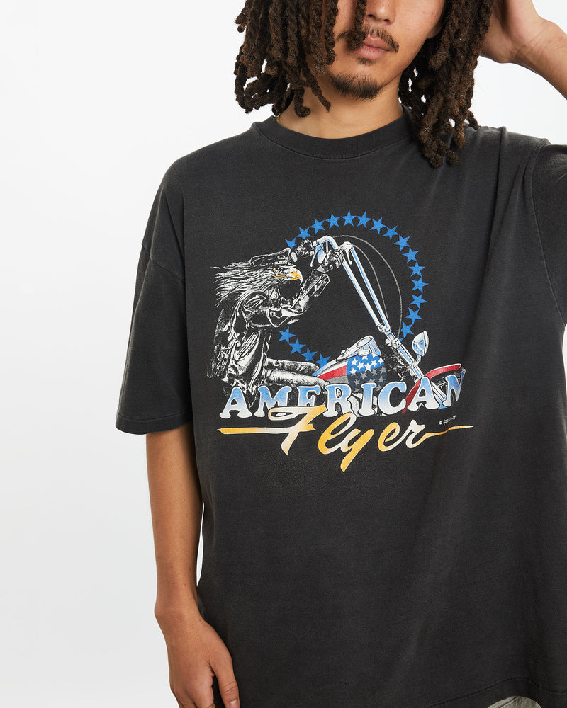 Vintage 90s American Flyer Motorcycle Tee <br>L