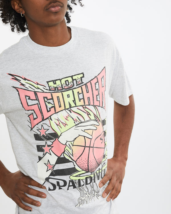 Vintage 90s Spalding 'Hot Scorcher' Basketball Tee <br>M , The Real Deal , newtown, sydney, australia, thrift store, opshop, preloved, secondhand, sustainable, retro, antique, 70s, 80s, 90s, 2000s, 00s, fashion, clothing, streetwear, trendy, garment, style, boutique, store, shop, archive, sale, cheap, best, top