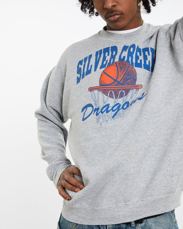 Vintage Silver Creek Dragons Basketball Sweatshirt <br>L