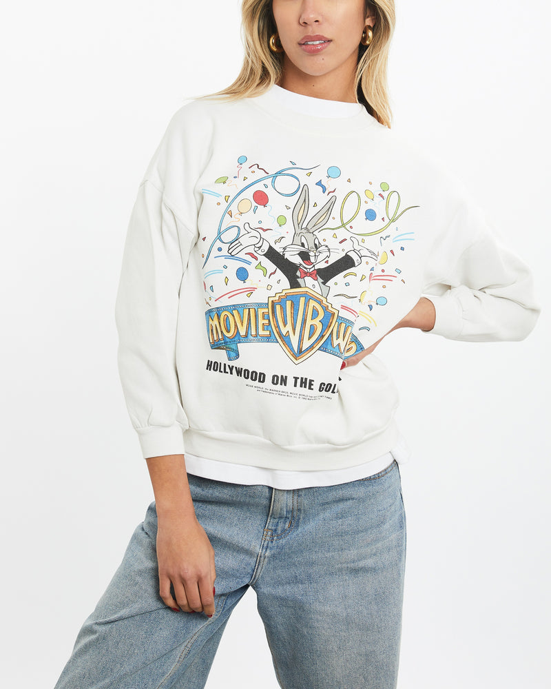 Vintage 1992 Looney Tunes Movie World 'Gold Coast' Sweatshirt <br>XXS , The Real Deal , newtown, sydney, australia, thrift store, opshop, preloved, secondhand, sustainable, retro, antique, 70s, 80s, 90s, 2000s, 00s, fashion, clothing, streetwear, trendy, garment, style, boutique, store, shop, archive, sale, cheap, best, top