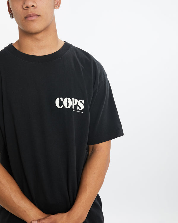 Vintage 1996 Cops TV Tee <br>L , The Real Deal , newtown, sydney, australia, thrift store, opshop, preloved, secondhand, sustainable, retro, antique, 70s, 80s, 90s, 2000s, 00s, fashion, clothing, streetwear, trendy, garment, style, boutique, store, shop, archive, sale, cheap, best, top