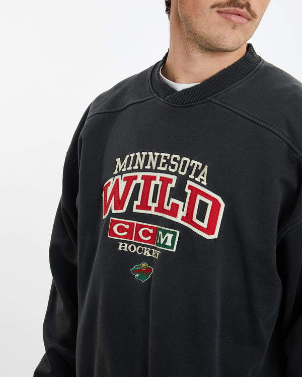 Vintage 90s NHL Minnesota Wild Sweatshirt <br>XL , The Real Deal , newtown, sydney, australia, thrift store, opshop, preloved, secondhand, sustainable, retro, antique, 70s, 80s, 90s, 2000s, 00s, fashion, clothing, streetwear, trendy, garment, style, boutique, store, shop, archive, sale, cheap, best, top