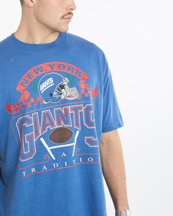 Vintage, 80s, NFL, New, York, Giants, Tee, The Real Deal, size extra large, colour Blue, newtown, sydney, australia, thrift store, opshop, preloved, secondhand, sustainable, retro, antique, 70s, 80s, 90s, 2000s, 00s, fashion, clothing, streetwear, trendy, garment, style, boutique, store, shop, archive, sale, cheap, best, top, T-Shirts