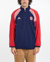 Vintage 90s Adidas FC Bayern München Quarter Zip Fleece Sweatshirt <br>XL