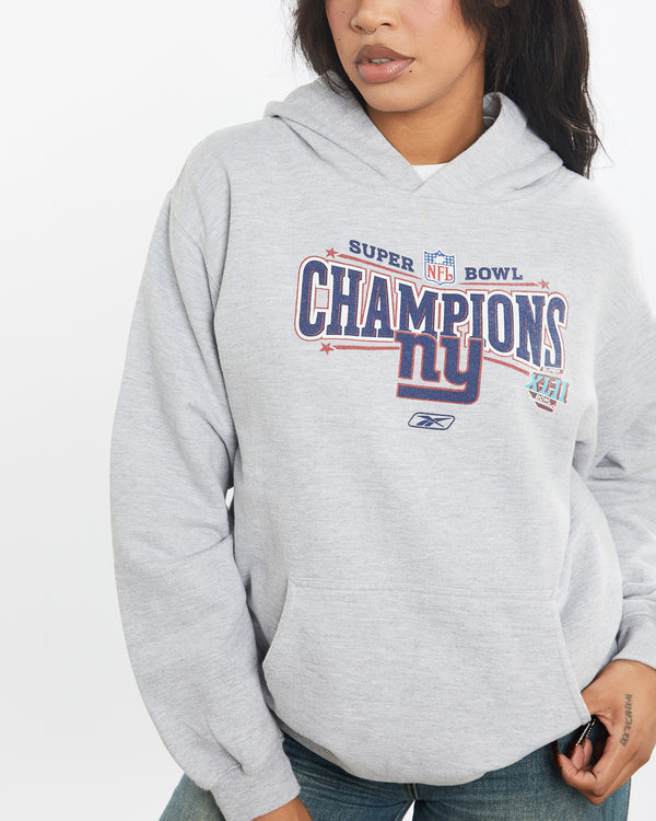 Vintage NFL New York Giants Super Bowl Hooded Sweatshirt <br>S , The Real Deal , newtown, sydney, australia, thrift store, opshop, preloved, secondhand, sustainable, retro, antique, 70s, 80s, 90s, 2000s, 00s, fashion, clothing, streetwear, trendy, garment, style, boutique, store, shop, archive, sale, cheap, best, top