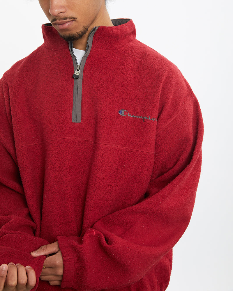 Vintage Champion Quarter Zip Fleece Sweatshirt <br>L