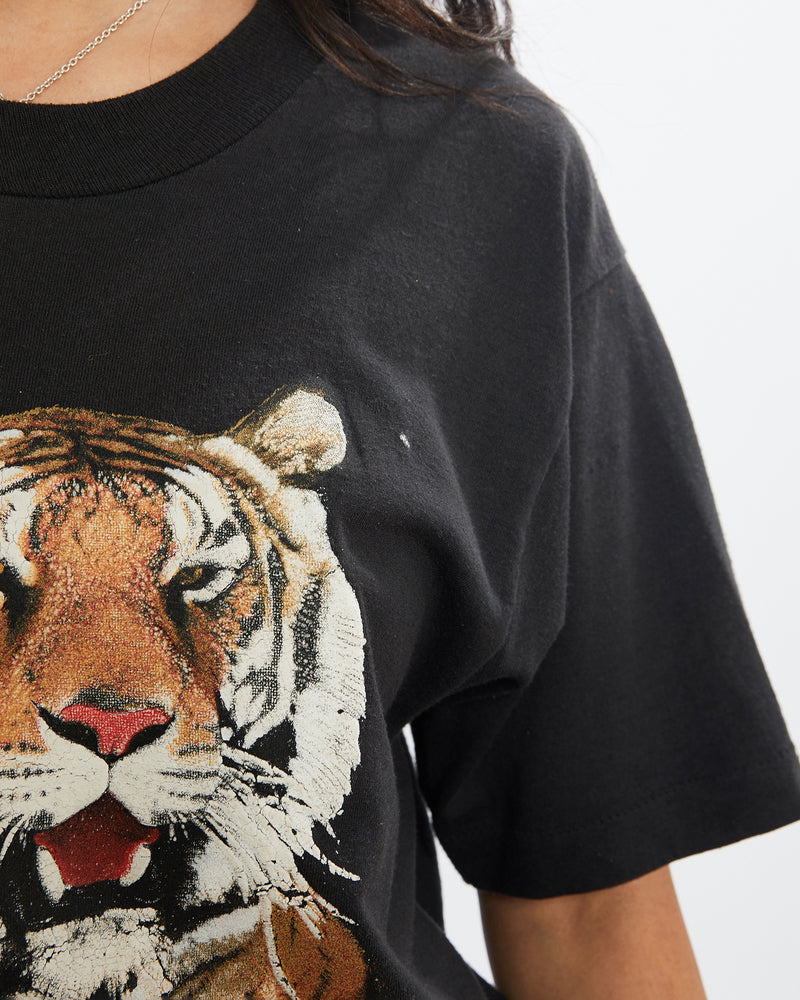 Vintage 80s Tiger Wildlife Tee <br>XS , The Real Deal , newtown, sydney, australia, thrift store, opshop, preloved, secondhand, sustainable, retro, antique, 70s, 80s, 90s, 2000s, 00s, fashion, clothing, streetwear, trendy, garment, style, boutique, store, shop, archive, sale, cheap, best, top