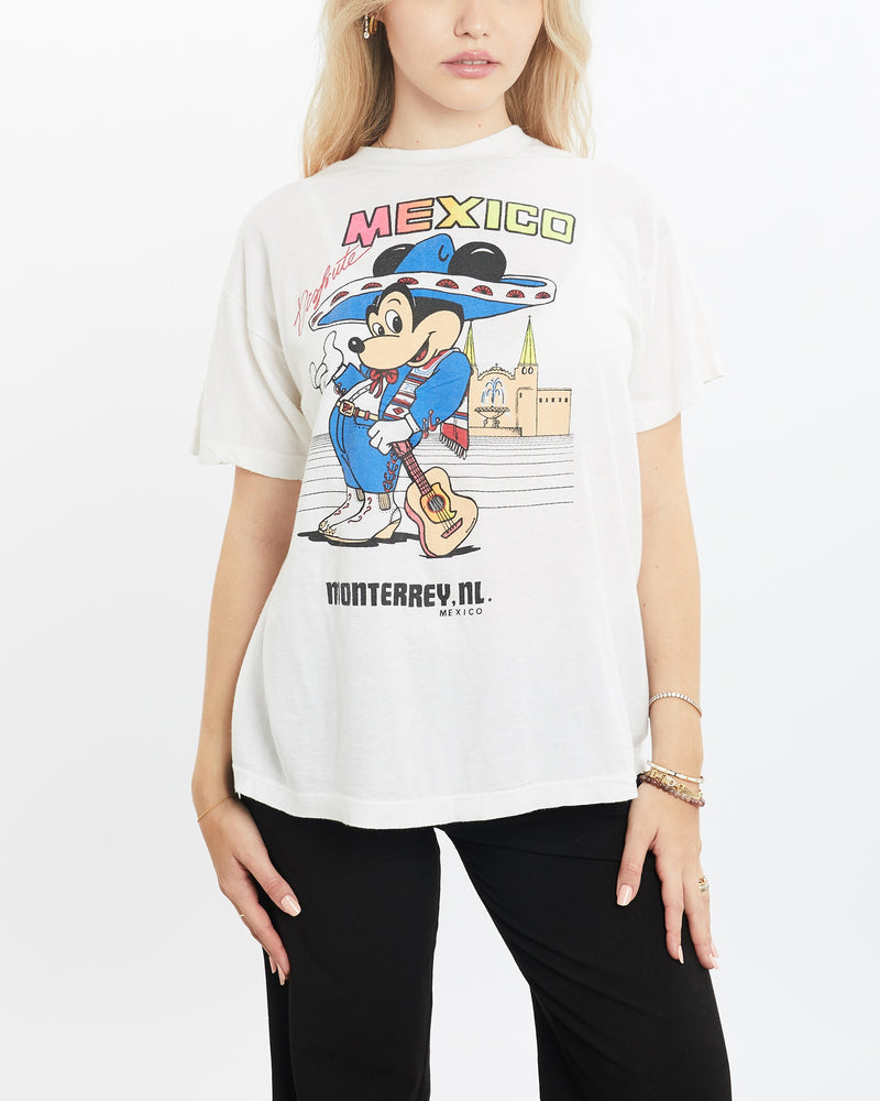 Vintage 80s Disney Mickey Mouse Mexico Tee <br>XS , The Real Deal , newtown, sydney, australia, thrift store, opshop, preloved, secondhand, sustainable, retro, antique, 70s, 80s, 90s, 2000s, 00s, fashion, clothing, streetwear, trendy, garment, style, boutique, store, shop, archive, sale, cheap, best, top