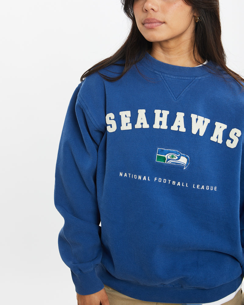 Vintage 90s NFL Seattle Seahawks Sweatshirt <br>XS , The Real Deal , newtown, sydney, australia, thrift store, opshop, preloved, secondhand, sustainable, retro, antique, 70s, 80s, 90s, 2000s, 00s, fashion, clothing, streetwear, trendy, garment, style, boutique, store, shop, archive, sale, cheap, best, top