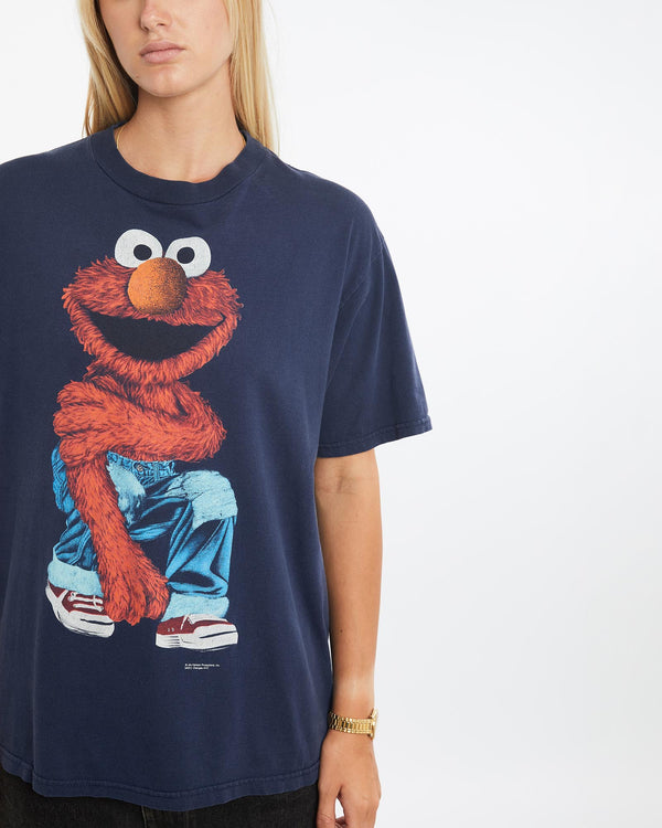 Vintage, 90s, Elmo, Sesame, Street, Tee, The Real Deal, size medium, colour Navy, newtown, sydney, australia, thrift store, opshop, preloved, secondhand, sustainable, retro, antique, 70s, 80s, 90s, 2000s, 00s, fashion, clothing, streetwear, trendy, garment, style, boutique, store, shop, archive, sale, cheap, best, top, T-Shirts