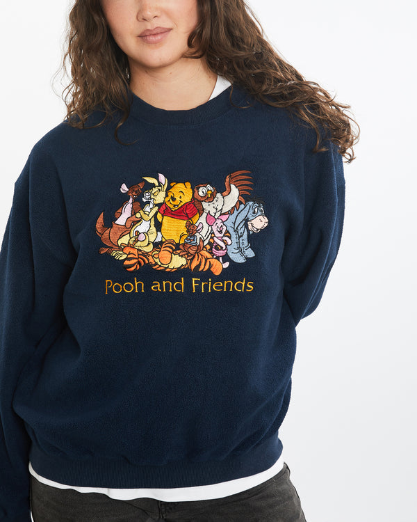 Vintage 90s Disney Winnie The Pooh Fleece Sweatshirt <br>M , The Real Deal , newtown, sydney, australia, thrift store, opshop, preloved, secondhand, sustainable, retro, antique, 70s, 80s, 90s, 2000s, 00s, fashion, clothing, streetwear, trendy, garment, style, boutique, store, shop, archive, sale, cheap, best, top