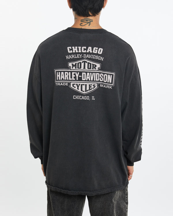 Vintage Harley Davidson Long Sleeve Tee <br>XL , The Real Deal , newtown, sydney, australia, thrift store, opshop, preloved, secondhand, sustainable, retro, antique, 70s, 80s, 90s, 2000s, 00s, fashion, clothing, streetwear, trendy, garment, style, boutique, store, shop, archive, sale, cheap, best, top