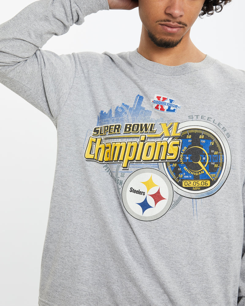 Vintage NFL Pittsburgh Steelers Long Sleeve Tee <br>M , The Real Deal , newtown, sydney, australia, thrift store, opshop, preloved, secondhand, sustainable, retro, antique, 70s, 80s, 90s, 2000s, 00s, fashion, clothing, streetwear, trendy, garment, style, boutique, store, shop, archive, sale, cheap, best, top