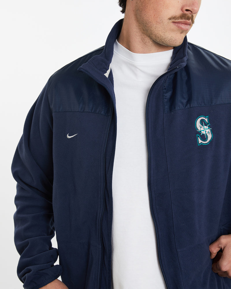 Vintage Nike MLB Seattle Mariners Full Zip Fleece Jacket <br>XL , The Real Deal , newtown, sydney, australia, thrift store, opshop, preloved, secondhand, sustainable, retro, antique, 70s, 80s, 90s, 2000s, 00s, fashion, clothing, streetwear, trendy, garment, style, boutique, store, shop, archive, sale, cheap, best, top