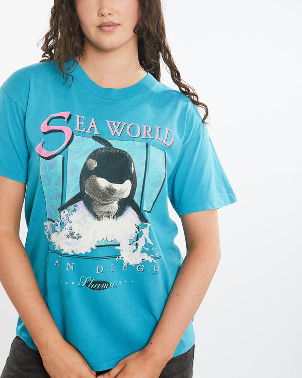 Vintage 90s SeaWorld Orca Wildlife Tee <br>M , The Real Deal , newtown, sydney, australia, thrift store, opshop, preloved, secondhand, sustainable, retro, antique, 70s, 80s, 90s, 2000s, 00s, fashion, clothing, streetwear, trendy, garment, style, boutique, store, shop, archive, sale, cheap, best, top